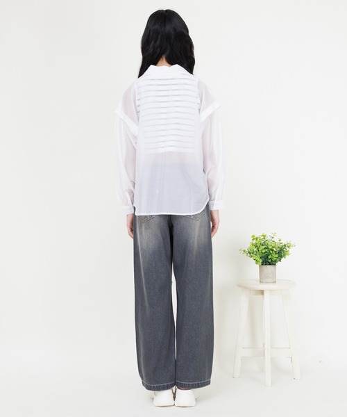 PINKHUNT(ピンクハント)の「PINKHUNT ピンクハント タンクトップ付き 3wayシアーシャツ 0692K(シャツ/ブラウス・キッズ・チャコールグレー/ホワイト・120cm/130cm/140cm/150cm/160cm)」の21枚目の写真
