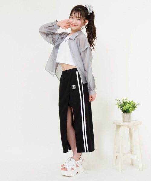 PINKHUNT(ピンクハント)の「PINKHUNT ピンクハント タンクトップ付き 3wayシアーシャツ 0692K(シャツ/ブラウス・キッズ・チャコールグレー/ホワイト・120cm/130cm/140cm/150cm/160cm)」の17枚目の写真