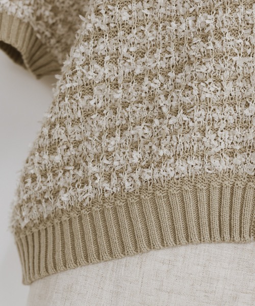 BLUEEAST（ブルーイースト）の「ファンシーヤーンカーディガン（カーディガン/ボレロ・レディース・ブラック/オフホワイト/モカ・MEDIUM）」の22枚目の写真