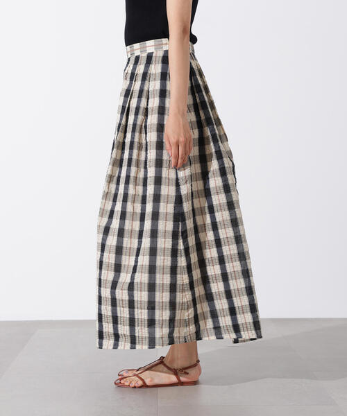 N.（N. Natural Beauty Basic）（エヌエヌナチュラルビューティーベーシック）の「シアーチェックフレアスカート（スカート・レディース・クリーム/ピンク・MEDIUM）」の22枚目の写真