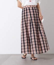 シアーチェックフレアスカート