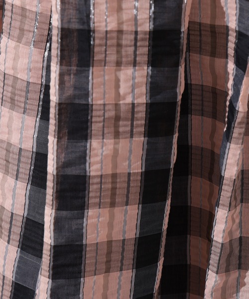 N.（N. Natural Beauty Basic）（エヌエヌナチュラルビューティーベーシック）の「シアーチェックフレアスカート（スカート・レディース・クリーム/ピンク・MEDIUM）」の12枚目の写真