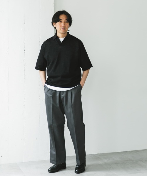 ☆　　　シアーリネンポロニット　新品未使用　BLACK 楽天市場】シアーポロニット SALE : FASHFREN