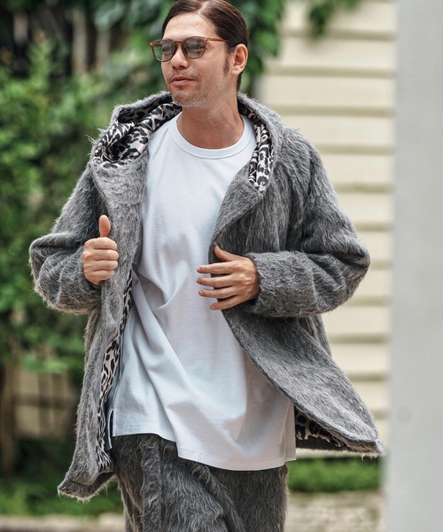 CAMBIO（カンビオ）の「mj10835- Far Melton Poncho Like Jacket ポンチョ風ジャケット（その他アウター・メンズ・チャコール/ブラック・S/M/L）」の9枚目の写真