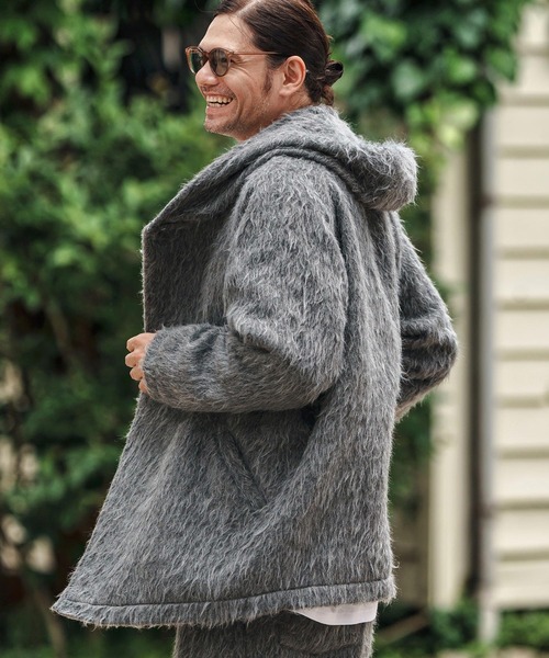 CAMBIO（カンビオ）の「mj10835- Far Melton Poncho Like Jacket ポンチョ風ジャケット（その他アウター・メンズ・チャコール/ブラック・S/M/L）」の10枚目の写真