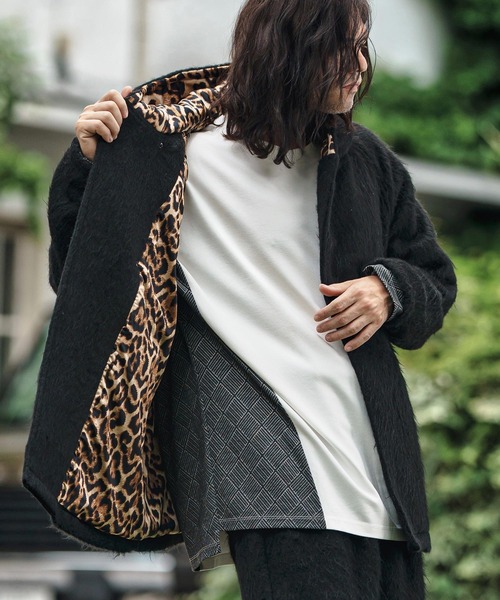 mj10835- Far Melton Poncho Like Jacket ポンチョ風ジャケット