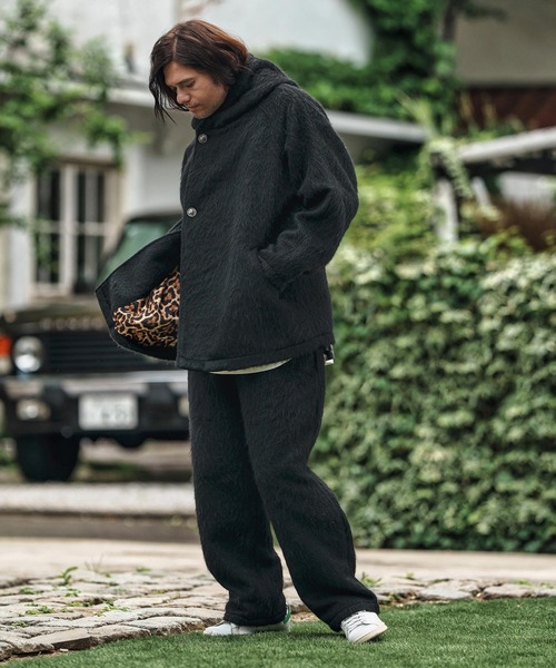 mj10835- Far Melton Poncho Like Jacket ポンチョ風ジャケット