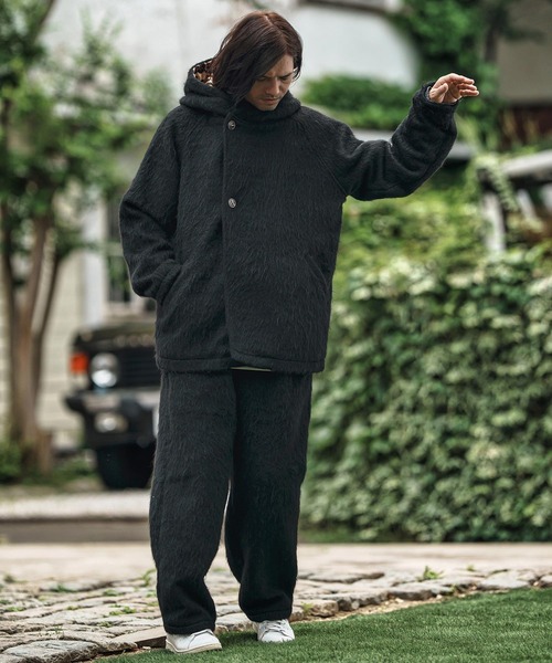 mj10835- Far Melton Poncho Like Jacket ポンチョ風ジャケット