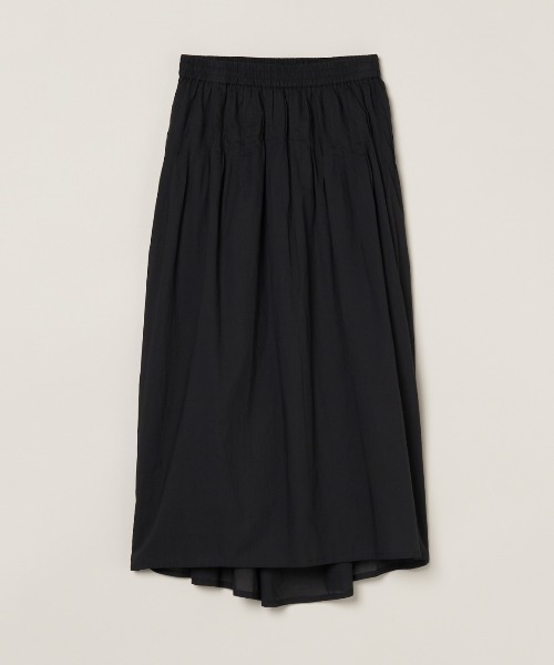 three dots(スリードッツ)の「コットンローン タックスカート(スカート・レディース・ブラック/チャコールグレー/ロイヤルブルー・SMALL/MEDIUM)」の1枚目の写真