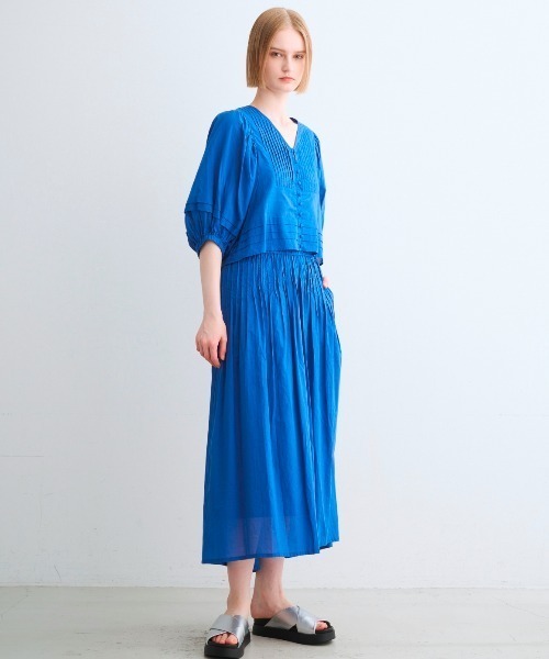 three dots(スリードッツ)の「コットンローン タックスカート(スカート・レディース・ブラック/チャコールグレー/ロイヤルブルー・SMALL/MEDIUM)」の13枚目の写真