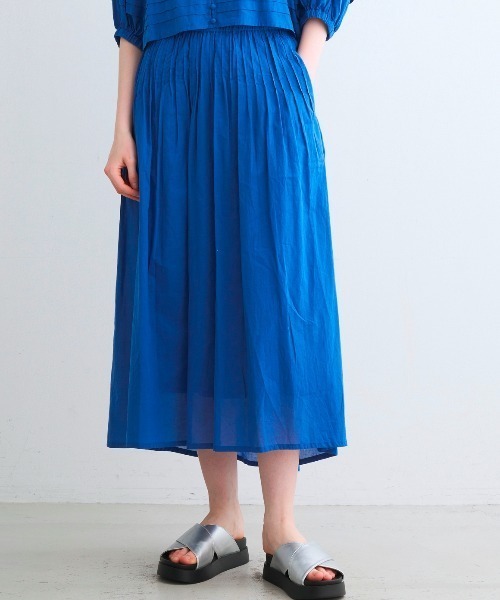 three dots(スリードッツ)の「コットンローン タックスカート(スカート・レディース・ブラック/チャコールグレー/ロイヤルブルー・SMALL/MEDIUM)」の14枚目の写真