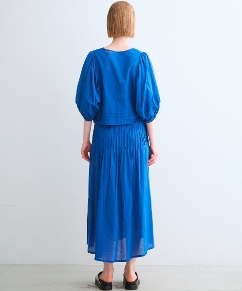 three dots(スリードッツ)の「コットンローン タックスカート(スカート・レディース・ブラック/チャコールグレー/ロイヤルブルー・SMALL/MEDIUM)」の20枚目の写真