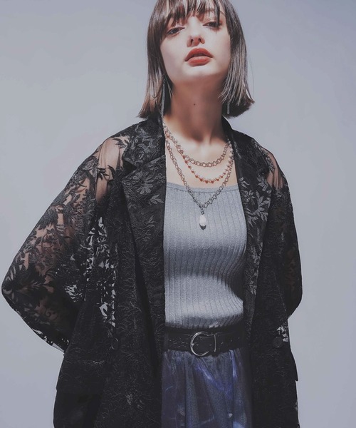 HARE（ハレ）の「ヴィンテージシシュウジャケット(HARE)（テーラードジャケット・レディース・ブルー/ブラック/ホワイト・FREE）」の13枚目の写真