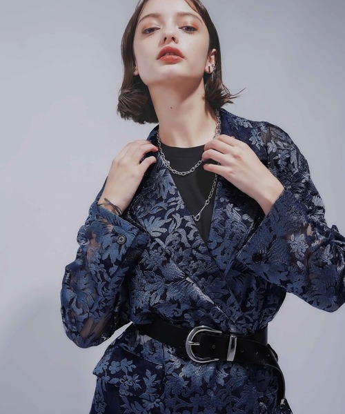 HARE（ハレ）の「ヴィンテージシシュウジャケット(HARE)（テーラードジャケット・レディース・ブルー/ブラック/ホワイト・FREE）」の18枚目の写真