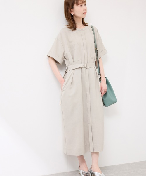 ROPE' PICNIC（ロペピクニック）の「サックワンピース（ワンピース・レディース・ベージュ系その他/ダークブラウン/ネイビー・36/38）」の3枚目の写真