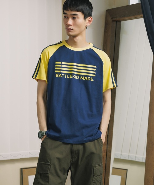 ROOPTOKYO（ループトウキョウ）の「サイドラインラグランTシャツ 半袖Tシャツ ゲームシャツ（Tシャツ/カットソー・レディース・ブラック/ネイビー・L）」の2枚目の写真