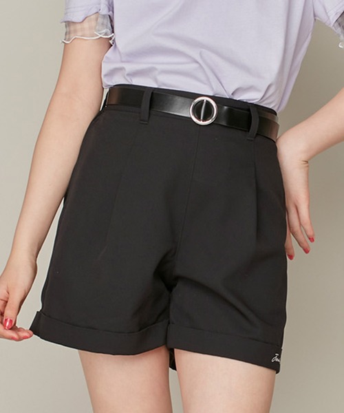 JENNI love（ジェニィラブ）の「【セットアイテム・ウエスト調整可】ベルト付きロールアップショーパン（その他パンツ・キッズ・ベージュ/ブラック・130cm/140cm/150cm/160cm）」の2枚目の写真