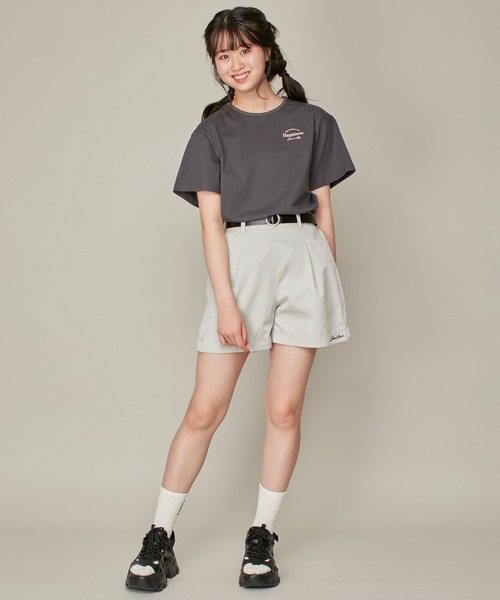 JENNI love（ジェニィラブ）の「【セットアイテム・ウエスト調整可】ベルト付きロールアップショーパン（その他パンツ・キッズ・ベージュ/ブラック・130cm/140cm/150cm/160cm）」の8枚目の写真