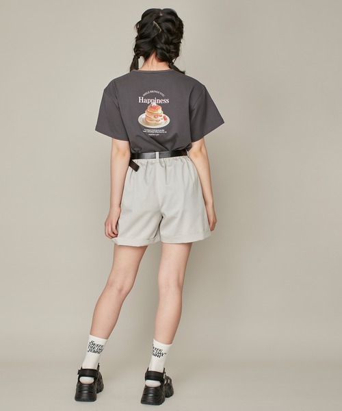 JENNI love（ジェニィラブ）の「【セットアイテム・ウエスト調整可】ベルト付きロールアップショーパン（その他パンツ・キッズ・ベージュ/ブラック・130cm/140cm/150cm/160cm）」の9枚目の写真