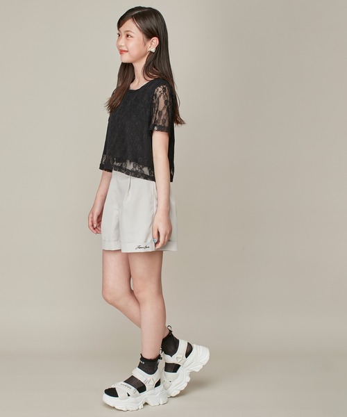 JENNI love（ジェニィラブ）の「【セットアイテム・ウエスト調整可】ベルト付きロールアップショーパン（その他パンツ・キッズ・ベージュ/ブラック・130cm/140cm/150cm/160cm）」の12枚目の写真