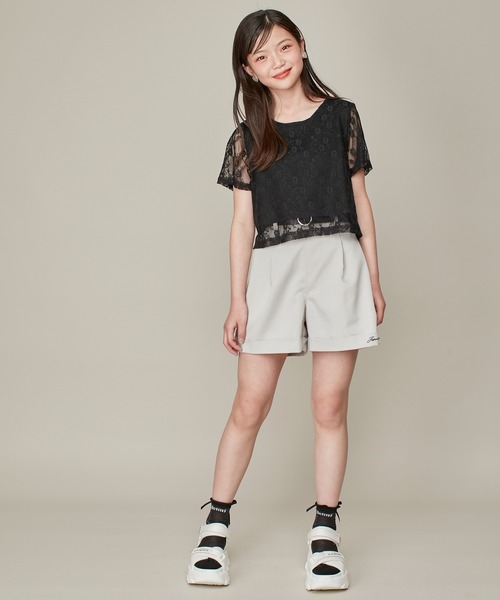 JENNI love（ジェニィラブ）の「【セットアイテム・ウエスト調整可】ベルト付きロールアップショーパン（その他パンツ・キッズ・ベージュ/ブラック・130cm/140cm/150cm/160cm）」の13枚目の写真