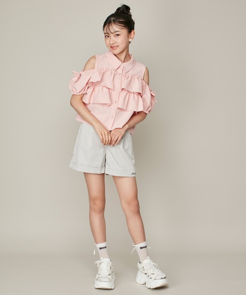 JENNI love（ジェニィラブ）の「【セットアイテム・ウエスト調整可】ベルト付きロールアップショーパン（その他パンツ・キッズ・ベージュ/ブラック・130cm/140cm/150cm/160cm）」の14枚目の写真