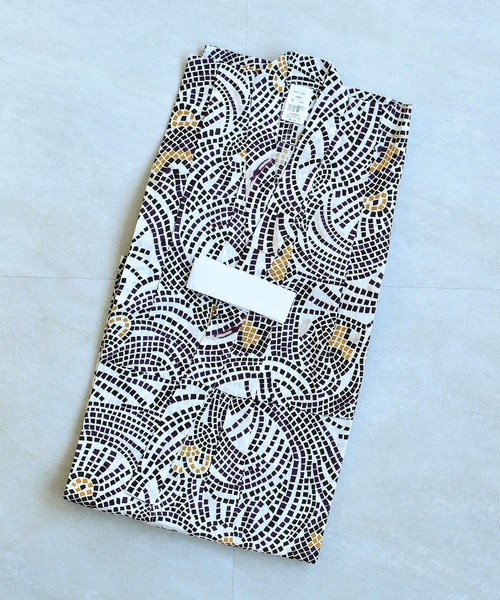 utatane（ウタタネ）の「キッズ浴衣3点セット ニコアンティーク チューリップモザイク マスタード（浴衣・キッズ・パープル・110cm/100cm/130cm/120cm）」の2枚目の写真