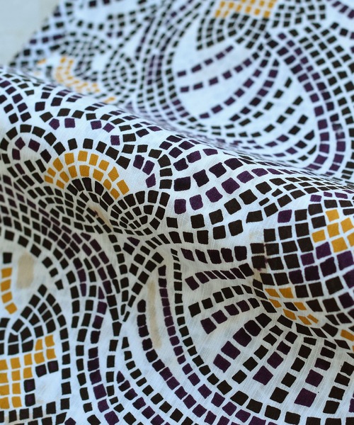 utatane（ウタタネ）の「キッズ浴衣3点セット ニコアンティーク チューリップモザイク マスタード（浴衣・キッズ・パープル・110cm/100cm/130cm/120cm）」の3枚目の写真