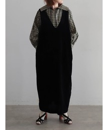 FIL DE FER | レーヨンベルベット　深Vジャンスカ(ワンピース)