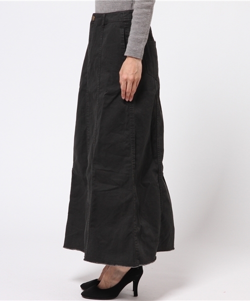 SEVENDAYS=SUNDAY（セブンデイズサンデイ）の「綿ツイルマキシスカート（スカート・レディース・ブラック/カーキ・MEDIUM/LARGE）」の4枚目の写真
