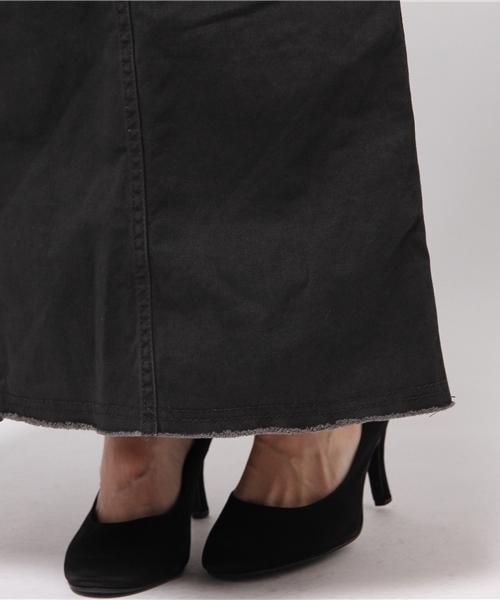 SEVENDAYS=SUNDAY（セブンデイズサンデイ）の「綿ツイルマキシスカート（スカート・レディース・ブラック/カーキ・MEDIUM/LARGE）」の9枚目の写真