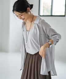 STYLE DELI（スタイルデリ）の「カットソーキャミと綿素材シアーシャツのセット（シャツ/ブラウス）」