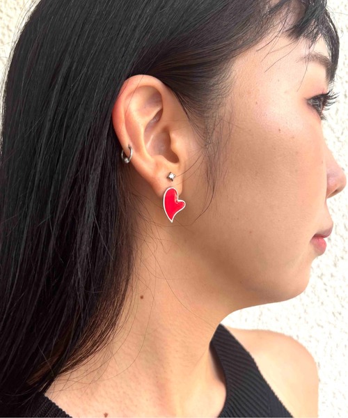 LAPUIS（ラピュイ）の「LAPUIS(ラピュイ) Amuse Heart pierced earrings A（ピアス（両耳用）・レディース・ホワイト/レッド/ブラック・FREE）」の21枚目の写真
