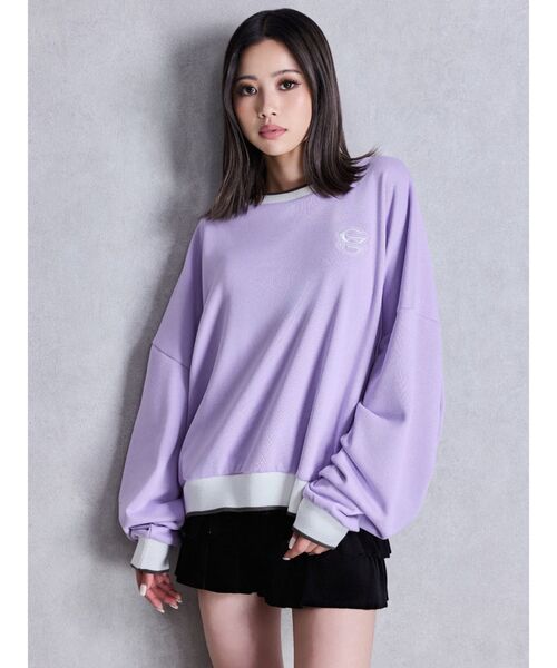 GYDA（ジェイダ）の「GYDA BICOLOR スウェットトップス（スウェット・レディース・パープル/オフホワイト/チャコールグレー・FREE）」の11枚目の写真