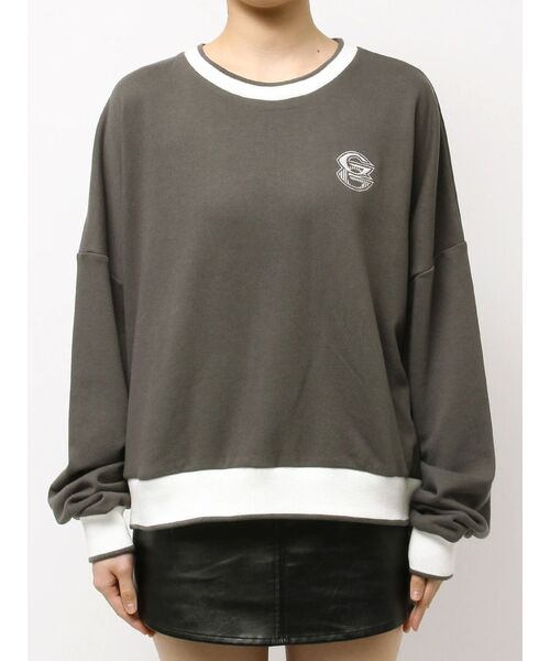 GYDA（ジェイダ）の「GYDA BICOLOR スウェットトップス（スウェット・レディース・パープル/オフホワイト/チャコールグレー・FREE）」の18枚目の写真