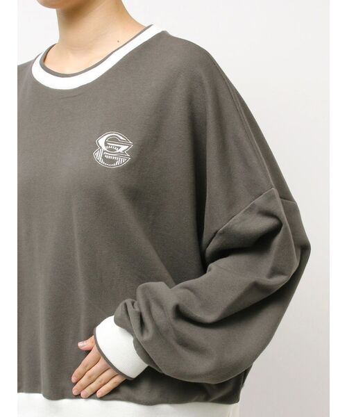 GYDA（ジェイダ）の「GYDA BICOLOR スウェットトップス（スウェット・レディース・パープル/オフホワイト/チャコールグレー・FREE）」の22枚目の写真