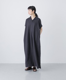 かぐれ | 『2サイズ展開』リネンフレンチシャツワンピース(ワンピース)