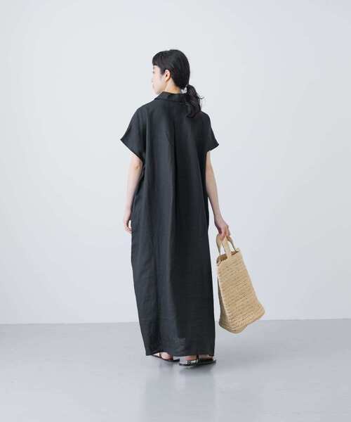 2サイズ展開』リネンフレンチシャツワンピース（ワンピース