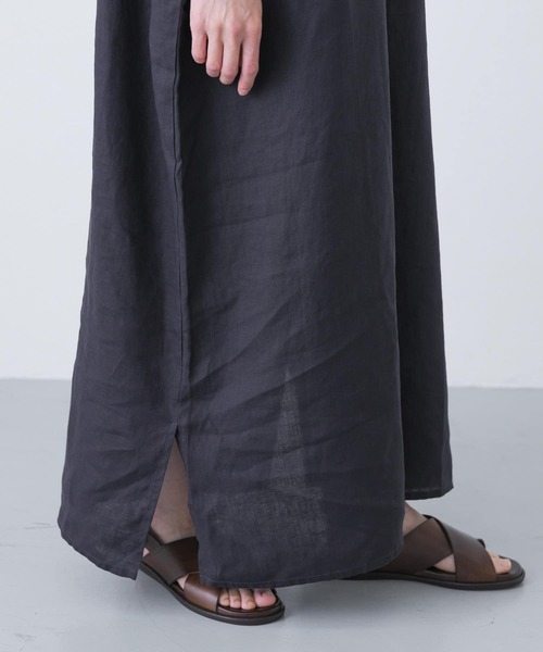 かぐれ（カグレ）の「『2サイズ展開』リネンフレンチシャツワンピース（ワンピース・レディース・ネイビー/ブラック・0/1）」の22枚目の写真