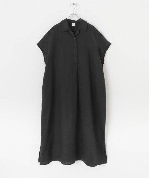 2サイズ展開』リネンフレンチシャツワンピース（ワンピース）｜かぐれ