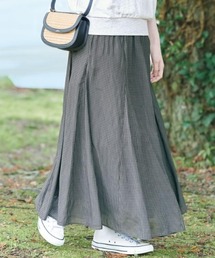 THREE FIFTY STANDARD（スリーフィフティースタンダード）の「ＴＨＲＥＥ　ＦＩＦＴＹ　ＳＴＡＮＤＡＲＤ　モノトーンチェックのフレアースカート〈ブラック×グレー〉（スカート）」