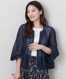 MK MICHEL KLEIN（エムケーミッシェルクラン）の「デニム調シアーブルゾン/洗える（ブルゾン）」