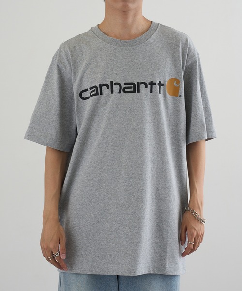 Carhartt(カーハート)の「【Carhartt】K195 フロントロゴプリントTシャツ(Tシャツ/カットソー・メンズ・ブラック/グレー・M/S/L)」の2枚目の写真