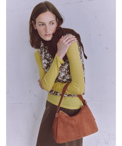 emmi（エミ）の「ウールミックスハンドニットベスト（ベスト・レディース・ブラウン/アイボリー・F）」の4枚目の写真