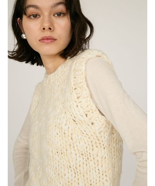 ウールミックスハンドニットベスト（ベスト）｜emmi（エミ）の