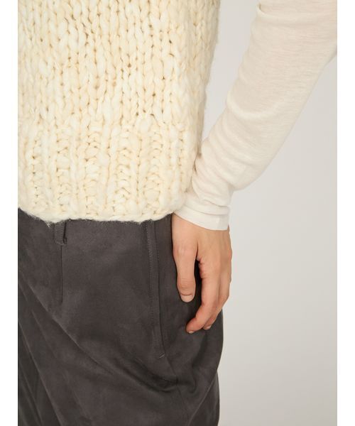 emmi（エミ）の「ウールミックスハンドニットベスト（ベスト・レディース・ブラウン/アイボリー・F）」の9枚目の写真