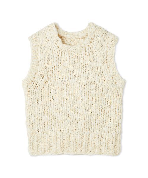 emmi（エミ）の「ウールミックスハンドニットベスト（ベスト・レディース・ブラウン/アイボリー・F）」の14枚目の写真