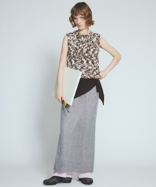 emmi（エミ）の「ウールミックスハンドニットベスト（ベスト・レディース・ブラウン/アイボリー・F）」の21枚目の写真