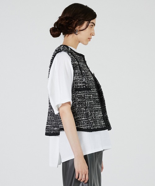 PRANK PROJECT(プランクプロジェクト)の「ツイードベスト / Tweed Vest(ベスト・レディース・ブラック/マルチ/ホワイト・FREE)」の14枚目の写真