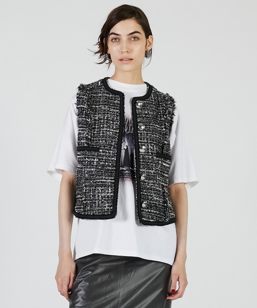 PRANK PROJECT(プランクプロジェクト)の「ツイードベスト / Tweed Vest(ベスト・レディース・ブラック/マルチ/ホワイト・FREE)」の11枚目の写真